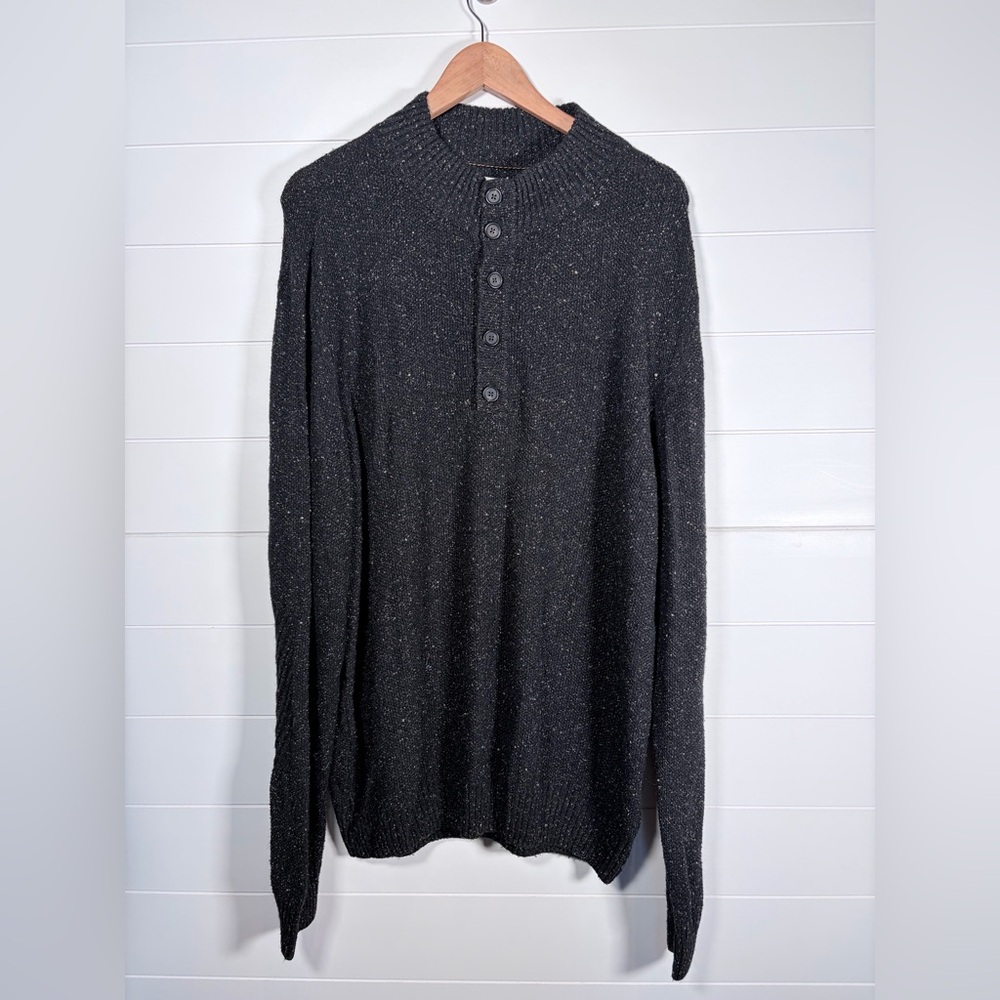 NWT Billy Reid Charcoal Henley Sweater XXL